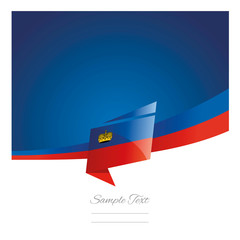 New abstract Liechtenstein flag ribbon origami blue background vector