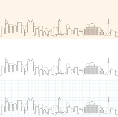 Jakarta Hand Drawn Skyline