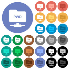 FTP print working directory round flat multi colored icons