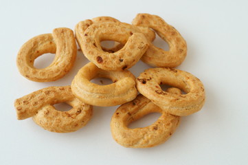 Taralli piccanti pugliesi. Cibo buono e gustoso
