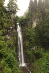 big waterfall among the mountains. savsat/artvin/turkey 