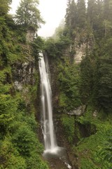 big waterfall among the mountains. savsat/artvin/turkey 