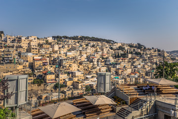 Fototapeta premium Jerusalem - October 04, 2018: Panoramic view of East Jerusalem, Israel