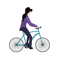 Fototapeta na wymiar woman riding bicycle