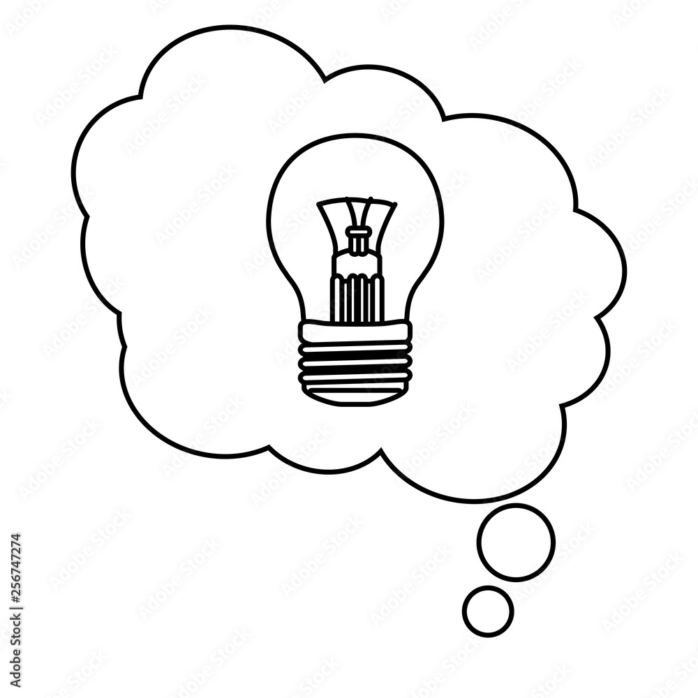 Wall mural light bulb idea cartoon