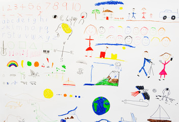 A collection of children`s drawings