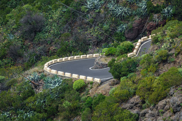 U-shape curved road near Masca in Tenerife