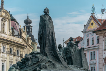 Jan Hus memorial  on the Oldtown Squar, Prague, Czech Republic