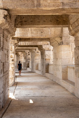 Interior columns in the Arles amphitheatre. The Arles Amphitheatre is a Roman amphitheatre in the southern French town of Arles