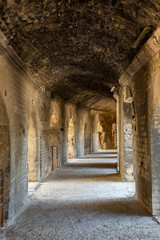 Interior columns in the Arles amphitheatre. The Arles Amphitheatre is a Roman amphitheatre in the...