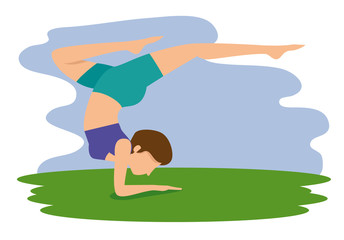 woman doing yoga exercise pose