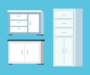 set wood shelf equipment in the office