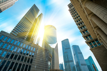 Fototapeta premium Skyscrapers in the Financial District of Shanghai, China