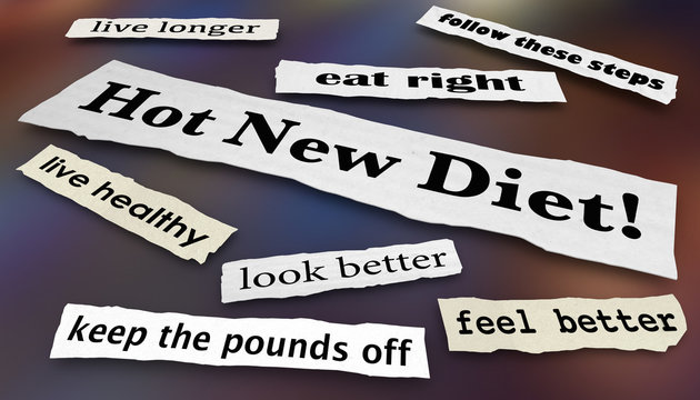 Hot New Diet Lose Weight Headlines 3d Illustration