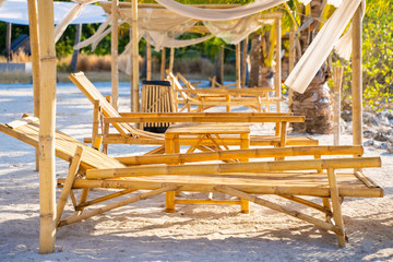 bamboo beach chair on the island
