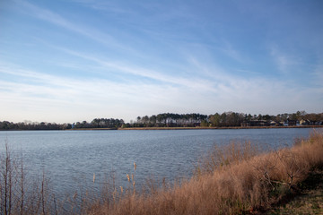 landscape with lake and clouds