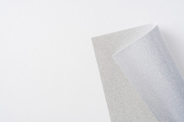 silver paper on white background