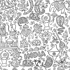 Indian lifestyle. Seamless pattern for your design