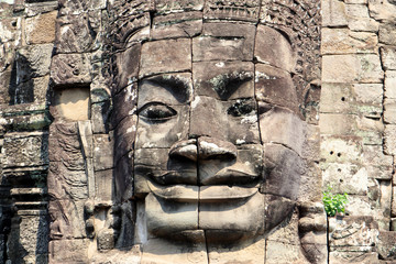 Angkor Wat Ancient Face and Sculpture Texture