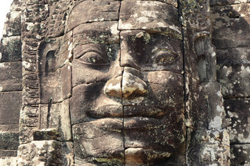 Angkor Wat Ancient Face and Sculpture Texture