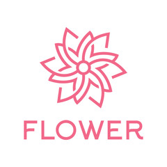 Obraz premium Linear Flower Logotype. Beauty Lotus. Botique and Spa Vector Logo Icon Symbol.