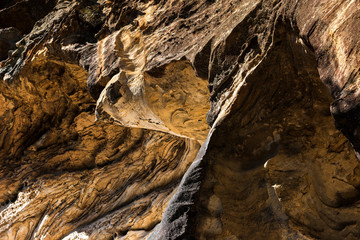 Wind eroded cave near Anvil, Blue Mountains