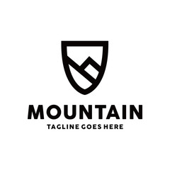 Mountain Logotype. Geometric And Classic. Vintage And Line. Modern Mountain Vector Logo Icon Symbol.