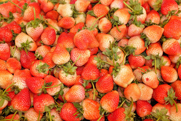 Fresh strawberries background.