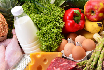 Food on a white background