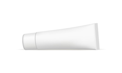 Cosmetic tube horizontal mockup isolated on white background. Vector illustration