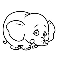 Elephant cartoon illustration isolated image animal character coloring page