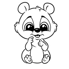 Little baby animal big eyes coloring page cartoon illustration isolated image