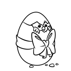 Egg birthday chicken coloring page cartoon illustration isolated image