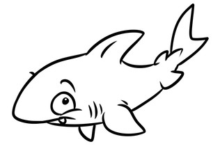 Shark fish animal character coloring page cartoon illustration isolated image