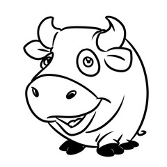 Bull cheerful character coloring page cartoon illustration isolated image