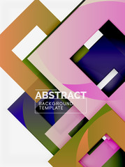 Fototapeta premium Color square composition with text. Geometric abstract background