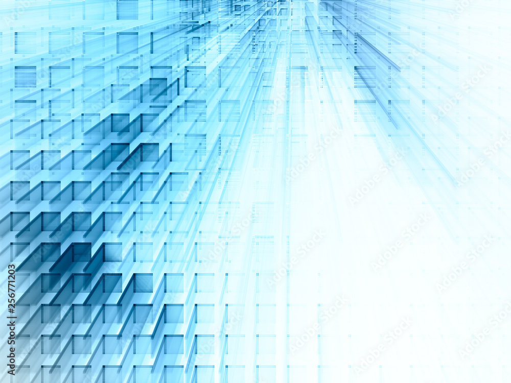 Fototapete abstract blue on white background element. fractal graphics 3d illustration. science or technology c