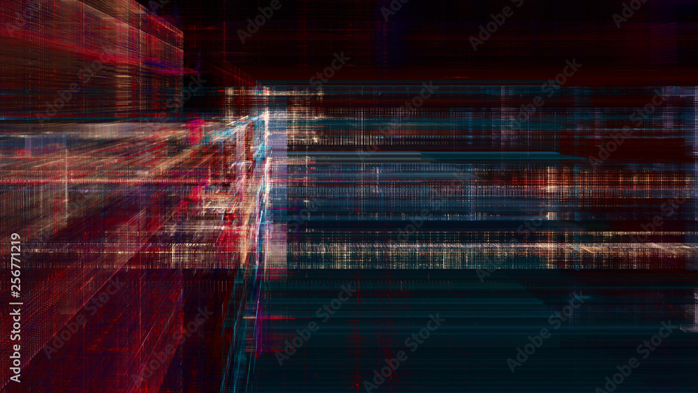 Aufkleber abstract background. digital data visualization. 3d illustration based on fractal graphics.