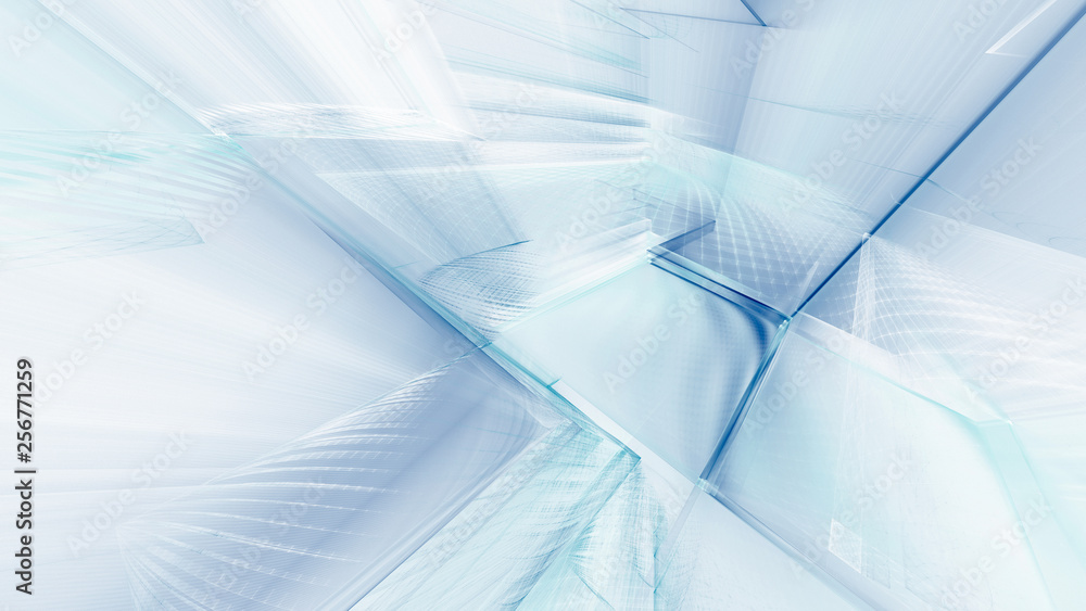 Poster abstract blue on white background element. fractal graphics 3d illustration. science or technology c
