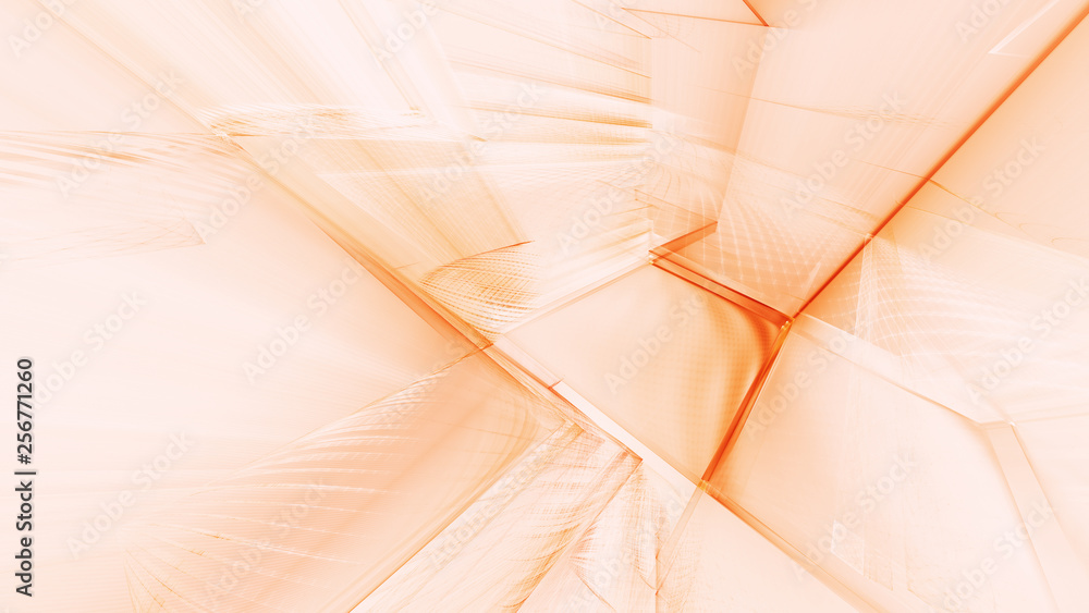 Fototapete Abstract red on white background element. Fractal graphics 3d illustration. Science or technology concept.