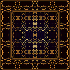 Fototapeta premium Decorative Pattern With Geometric Ornament. Perfect For Printing On Fabric Or Paper. Vector Illustration. Black bronze color