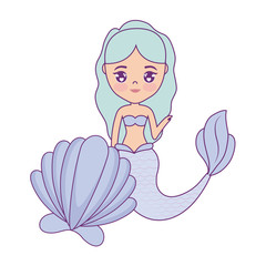 cute mermaid with seashell