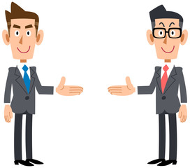 両側で紹介するビジネスマンのセット