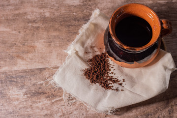 Acercamiento a una taza de café 