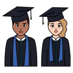 young students graduated diversity couple