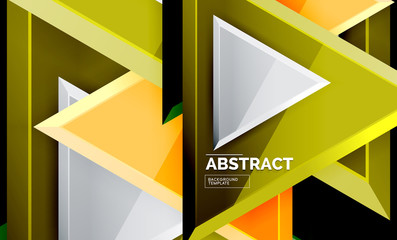 Flying triangles compostion geometric background