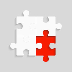 Vector frame jigsaw puzzle banner or blank.