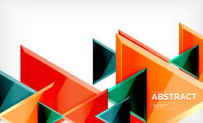 Triangular low poly background design, multicolored triangles
