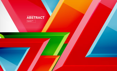 Triangular low poly background design, multicolored triangles