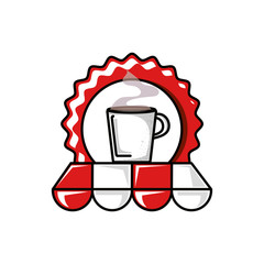 seal with coffee cup and parasol